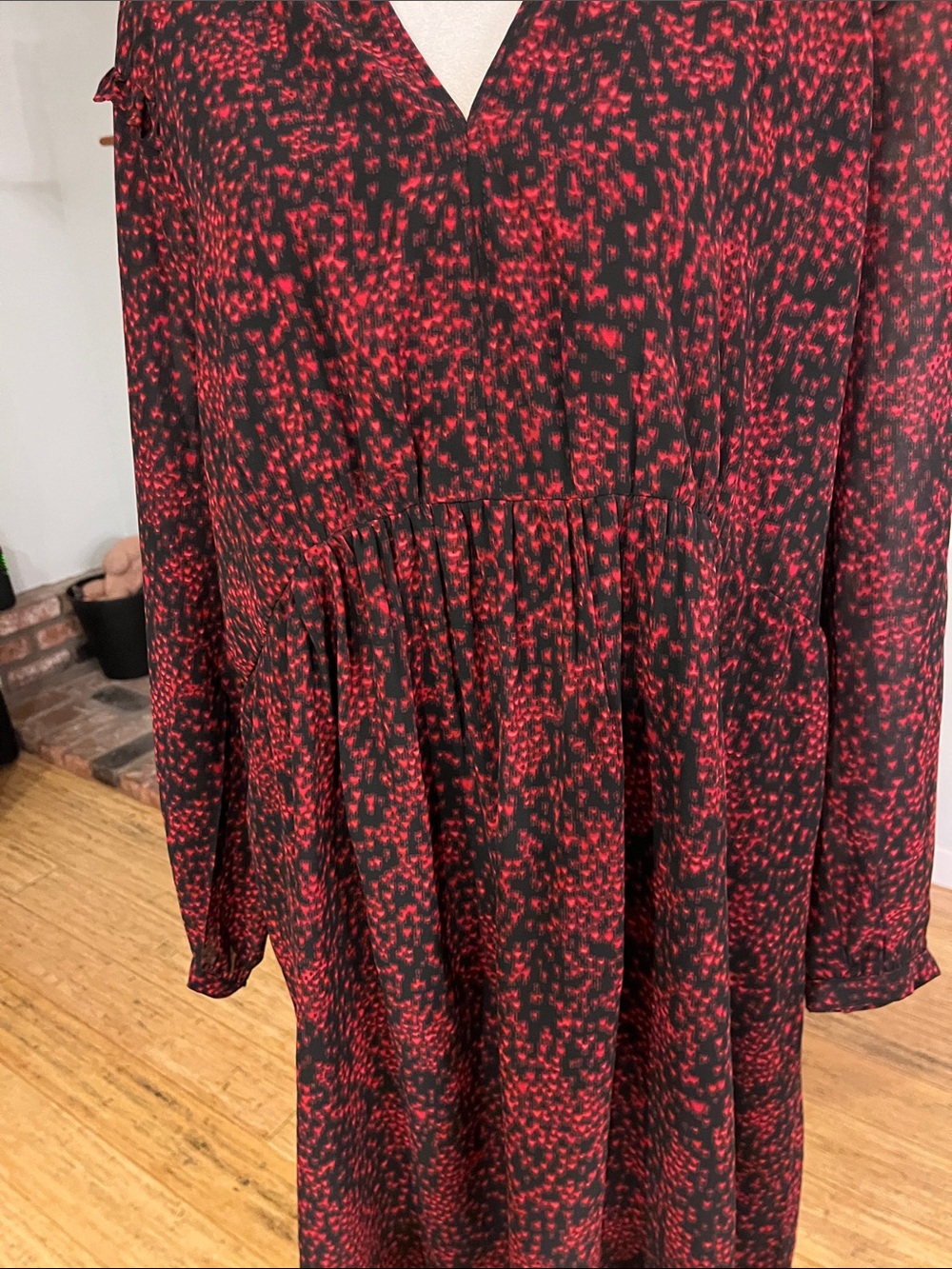 ✨ BeachLunchLounge Red & Black Printed Dress XL | Effortless Boho Chic ✨ - Picture 3 of 7